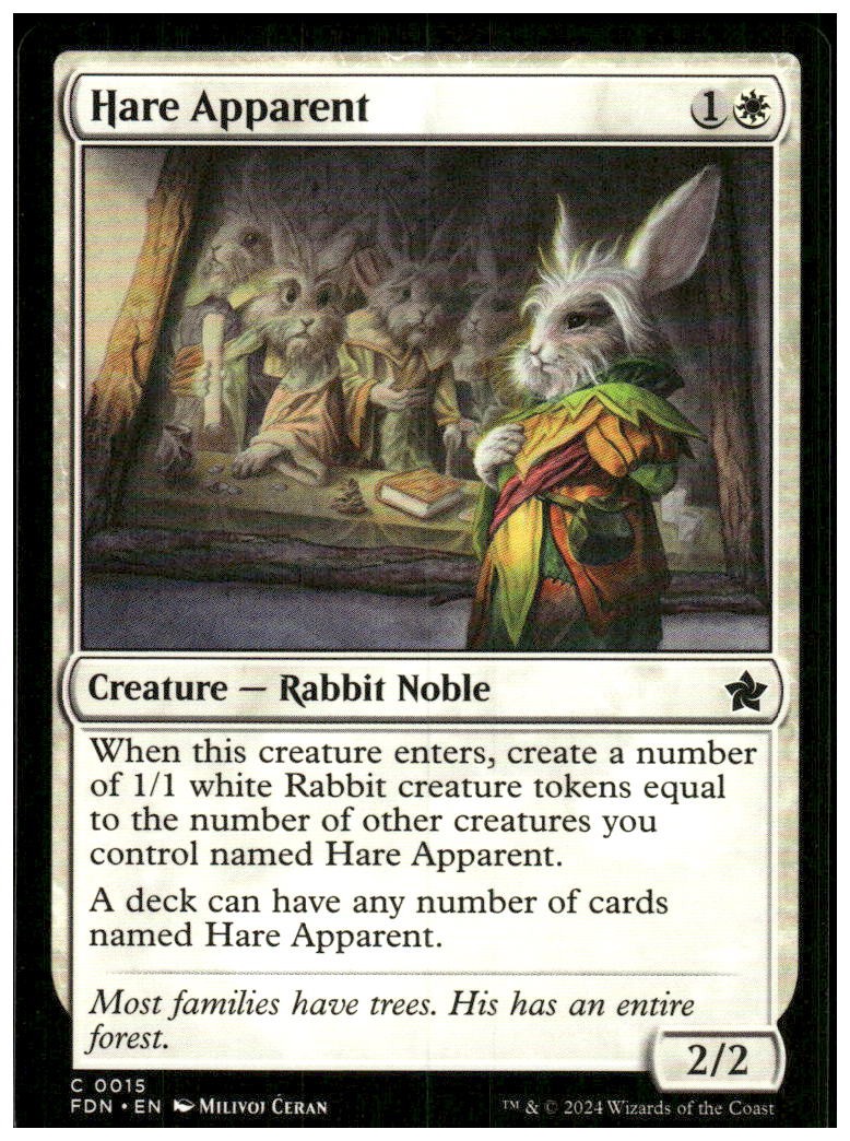 Hare Apparent 15 Common Foundations Magic: The Gathering Near Mint
