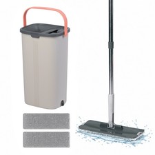 Flat mop set: mop, bucket, wringer, 2 compartments, 5 litres