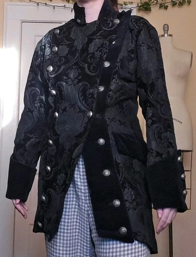 Shrine Hollywood California black brocade gothic steampunk military vampire coat image 22
