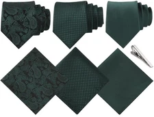 Mens Tie Set Formal Neckties, 3 Ties for Men and 3 Pocket Square with a Tie C...