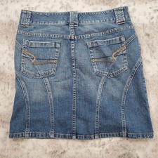 Vintage Y2k American Eagle Outfitters Denim Jean Mini Low Rise Skirt Size 6 Blue