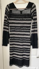 Black Nude Lace bodycon Dress Occasion Italian Designer 10 12 cocktail party