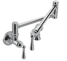Moen S664 Chrome Traditional Wall Mount Pot Filler Kitchen Faucet