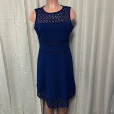 Lauren Ralph Lauren Sleeveless Sheath Dress Women's Size 10 Petite Blue Lined