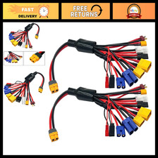 2 Packs 10-in-1 RC Lipo Battery Charger Adapter Splitter Cable XT60H Plug Lead