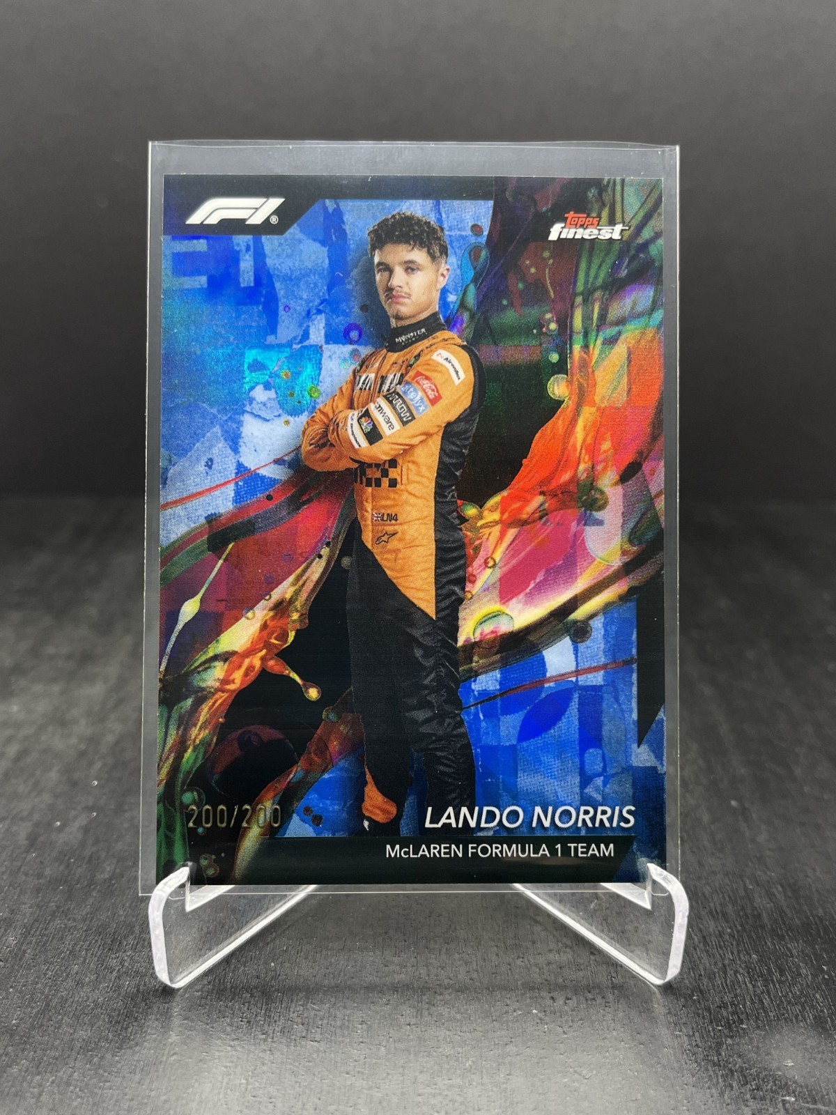 2024 Topps Finest Formula 1 F1 Lando Norris Common Blue 200/200 #7 Bookend