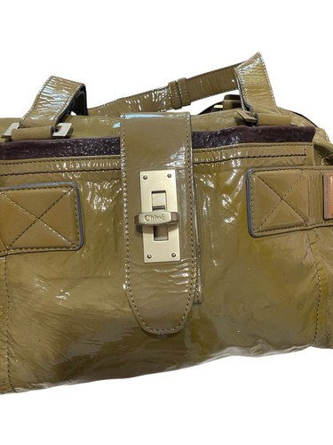 Chloé patent leather 12’’ taupe Audra Tote bag RRP $1800 - Picture 2 of 8