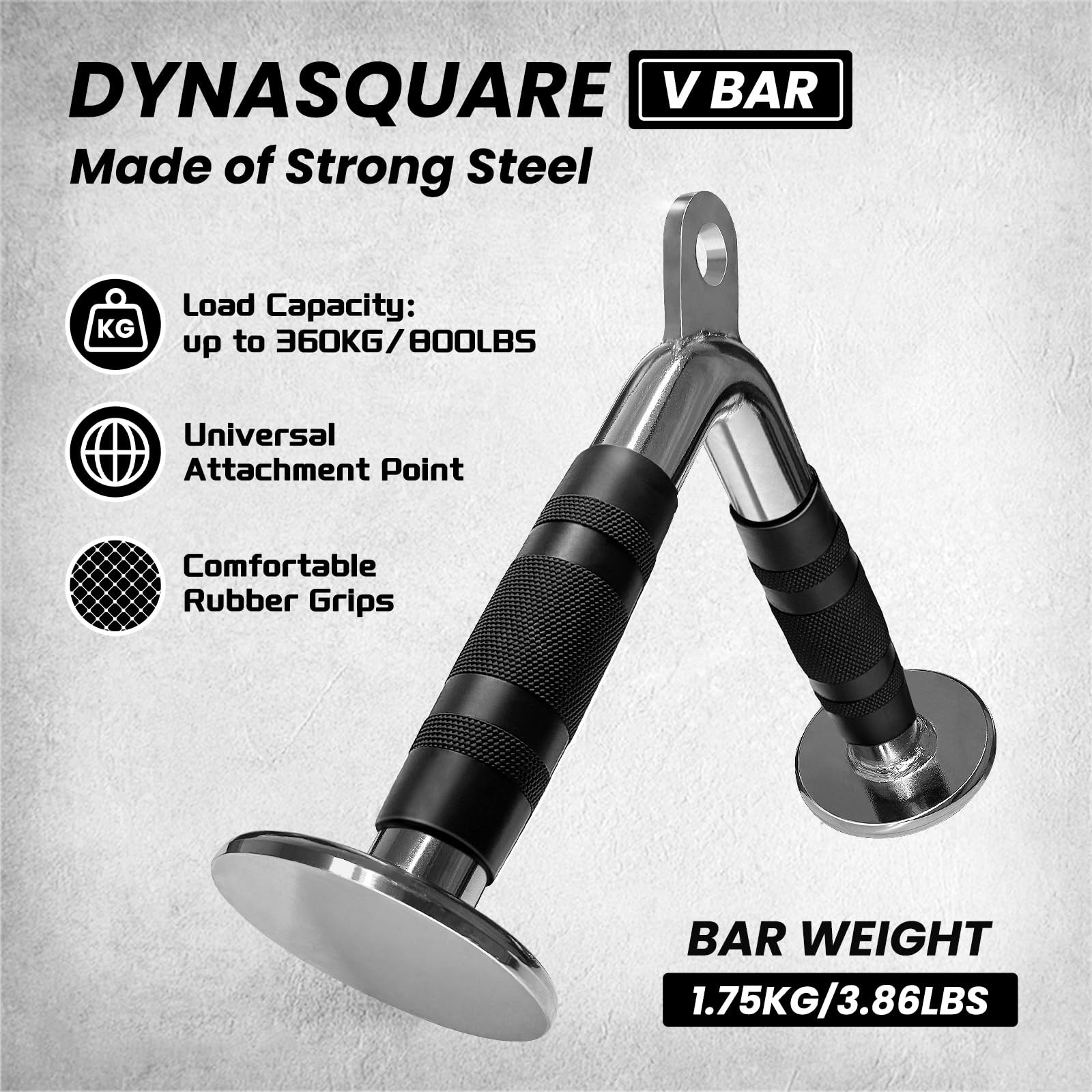 DYNASQUARE LAT Pulldown Attachments Combo, Curl Pulldown Bar with 360° Rotati...