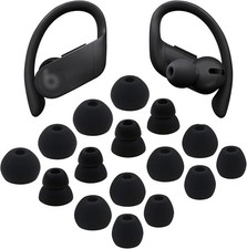 ALXCD Silicone Ear Tips for Powerbeats Pro, 8 Pairs S M L D Black