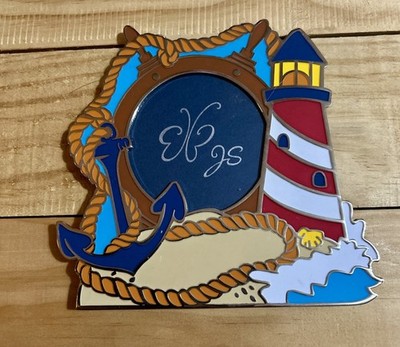 JS Enamel Lighthouse Beach Nautical Photo Frame 3 Round Photo Opening Picture