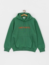 Carhartt Hoodie M Script Grün orange Bonsai/ Brick