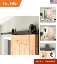 Silent and Smooth 4FT Barn Door Hardware - Supports Up to 330LB, T-Shaped Design