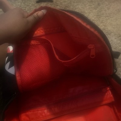 Sprayground Shark Mouth Graphic Print Backpack Black/Red/White Polyester Zip