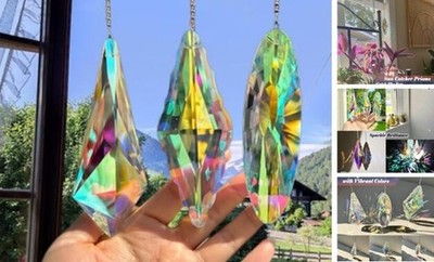 3PCS 5'' Large Crystal Sun Catcher Prisms - Hanging Crystals for Window Prisms