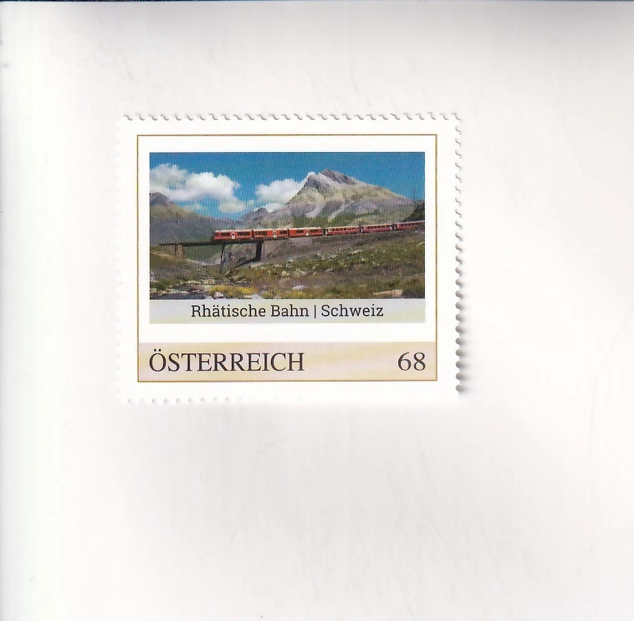 BRIEFMARKE PM Österreich UNESCO Welterbe Rhätische Bahn Schweiz EISENBAHN PF - Bild 1 von 1