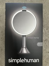 SIMPLEHUMAN 8" 5x Magnification Sensor Mirror ST3052 Silver Stainless Steel NIB
