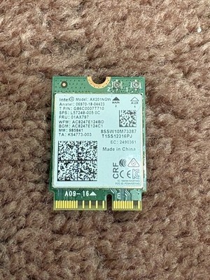 Intel AX201NGW WiFi 6, Bluetooth 5.2 WLAN-Karte für Laptop