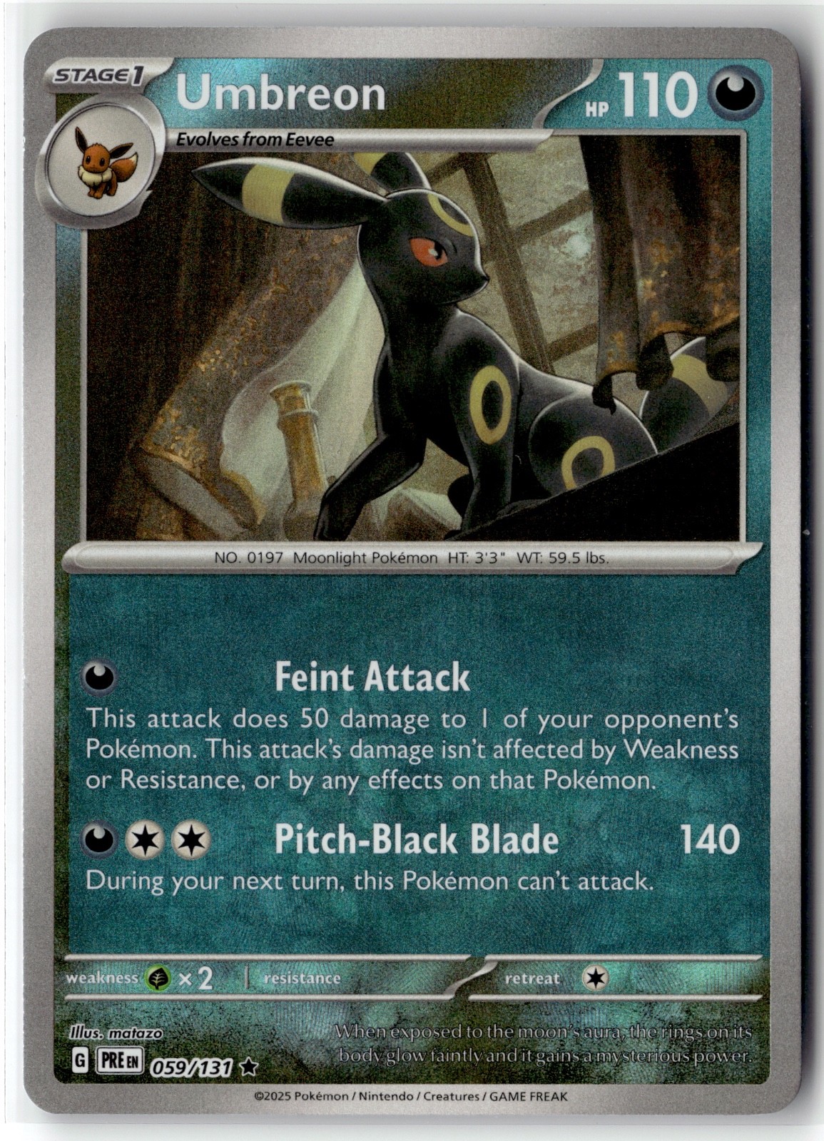 Umbreon (Master Ball Pattern) 059/131 Sv: Prismatic Evolutions Holo Pokemon NM