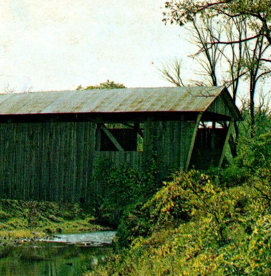 Vintage Postcard North Ferrisburg Lewis Creek Covered Bridge Vermont VT c1973
