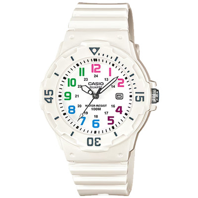 Casio LRW-200H-7BV Analog Watch White Resin 100M WR Dive Style Womens NEW