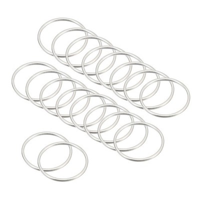30pcs Earrings Beading Hoop 0.7'' Dia Round Finding Ring Pendant, Silver Tone
