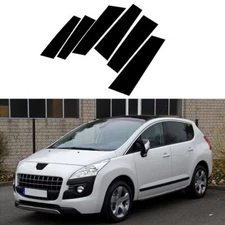 For Peugeot 3008 T84 07-16 6 Piece Black Window Pillar Post Door Stickers