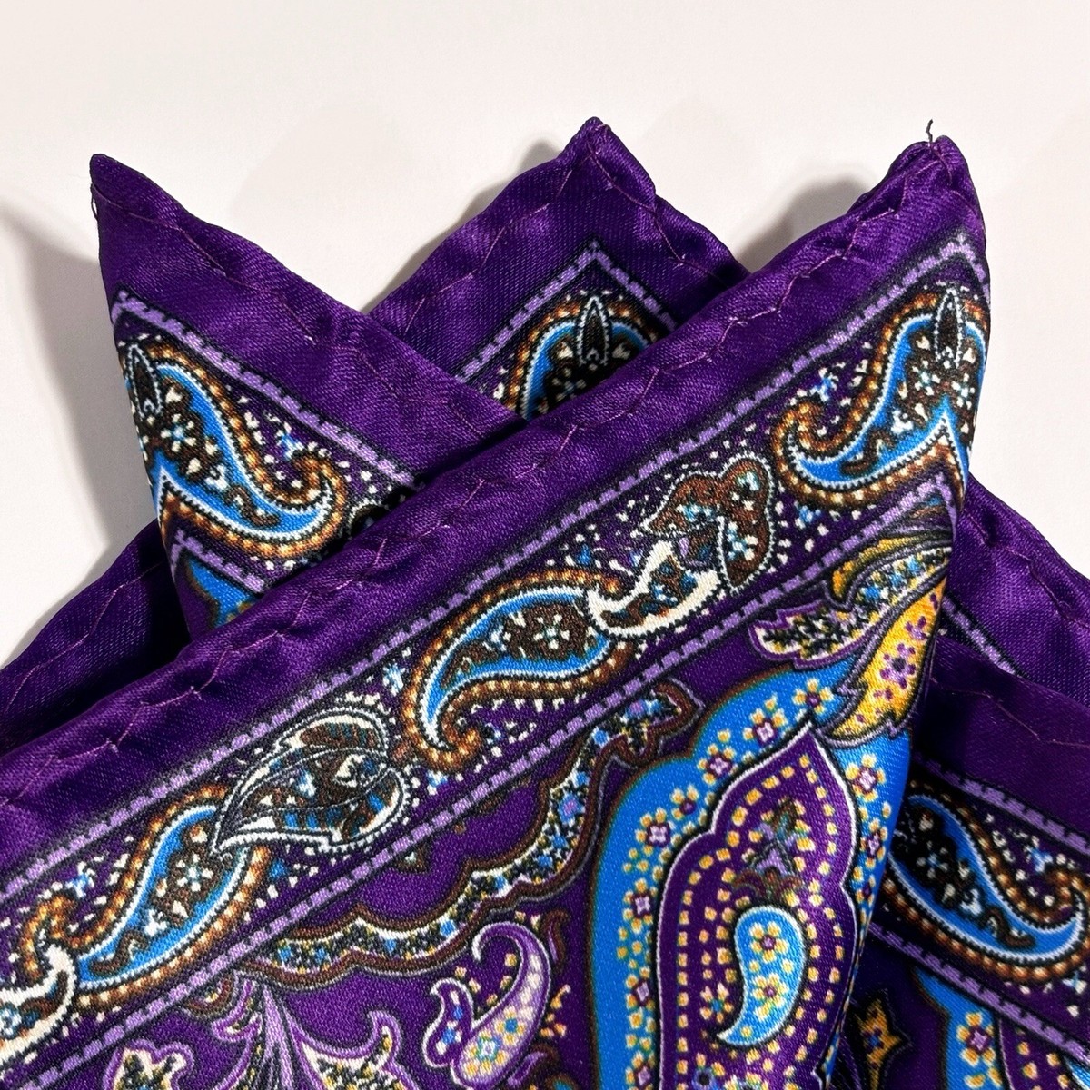 Fazzoletto Da Taschino Uomo Quadrato Paisley Rosa | Accessorio Abito Cerimonia | 9 Pollici