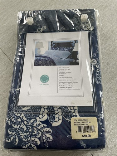 MARTHA STEWART 2 Standard Flannel Shams 100% Cotton Vintage Bramble Print NIP - Picture 4 of 6