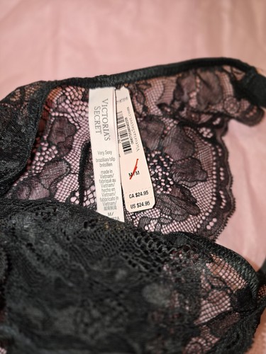 Braguita Victoria’s Secret Muy Sexy Negra Encaje Bling Brasileña Talla Mediana - Imagen 5 de 5
