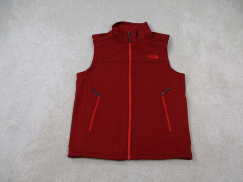 North Face Vest Mens Small Red Windwall Full Zip Outdoors Jacket Softshell Adult - 第 1/14 張圖片