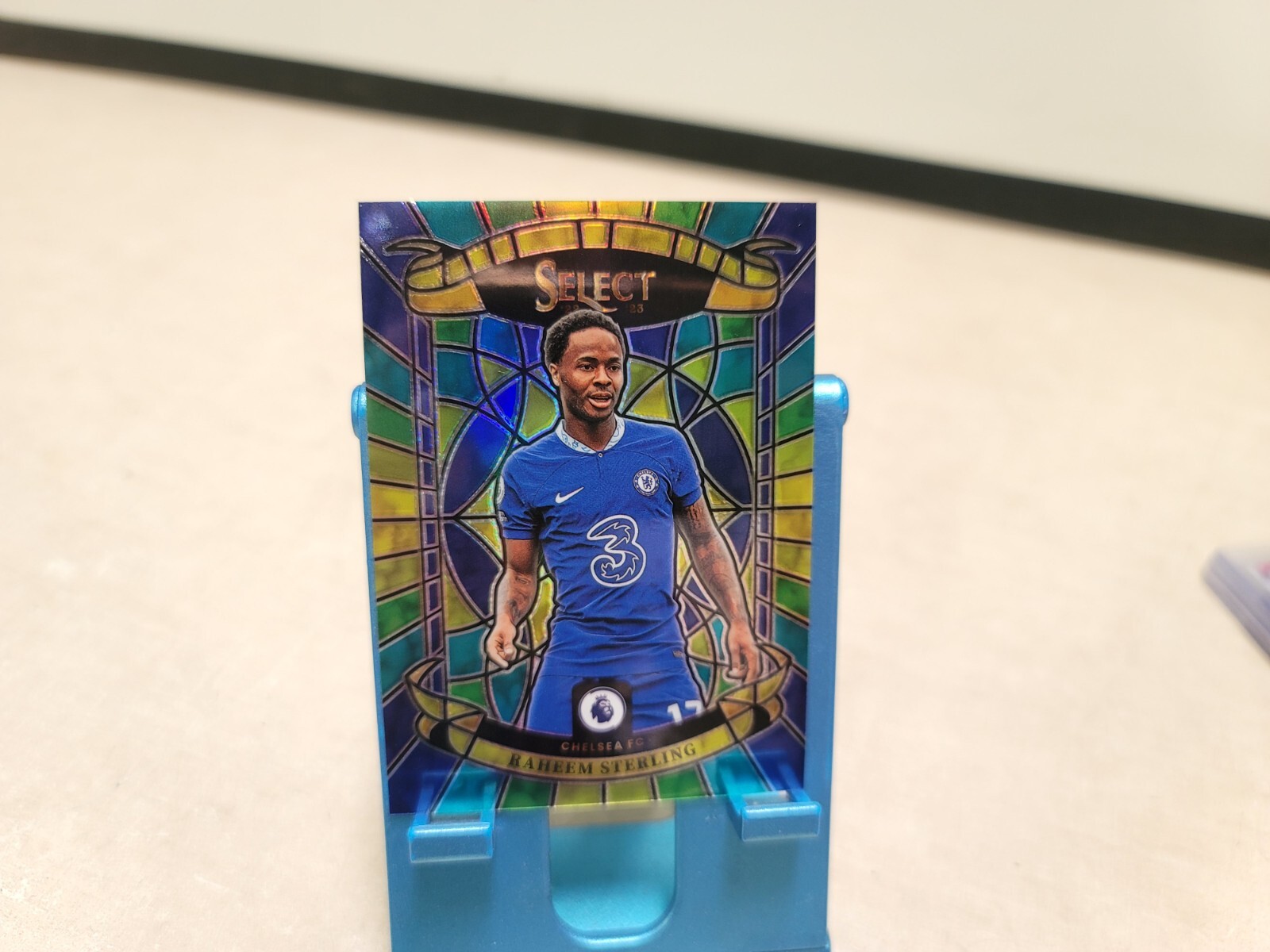 2022 Select Raheem Sterling Stained Glass Case Hit SSP Premier League Soccer #18