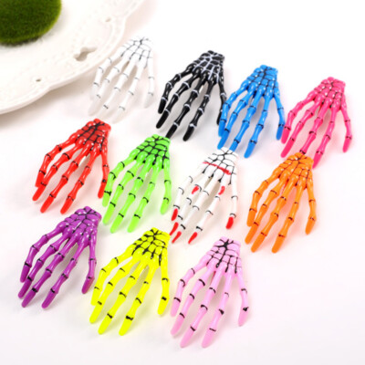 Skull Hand Bone Hairpin Gripper Ghost Skeleton Hair Clips Hairclips Bone Claw