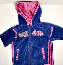 Blue/pink 2007 Toddler Adidas Hooded Velour Track suit
