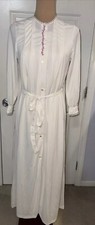 Vintage Heiress Peignoir Baby Pink Nightgown Robe Lace Trim Embroidered Small