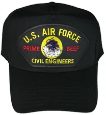 USAF AIR FORCE PRIME BEEF VETERAN HAT CHARGING CHARLIE RED HORSE CIVIL ENGINEER