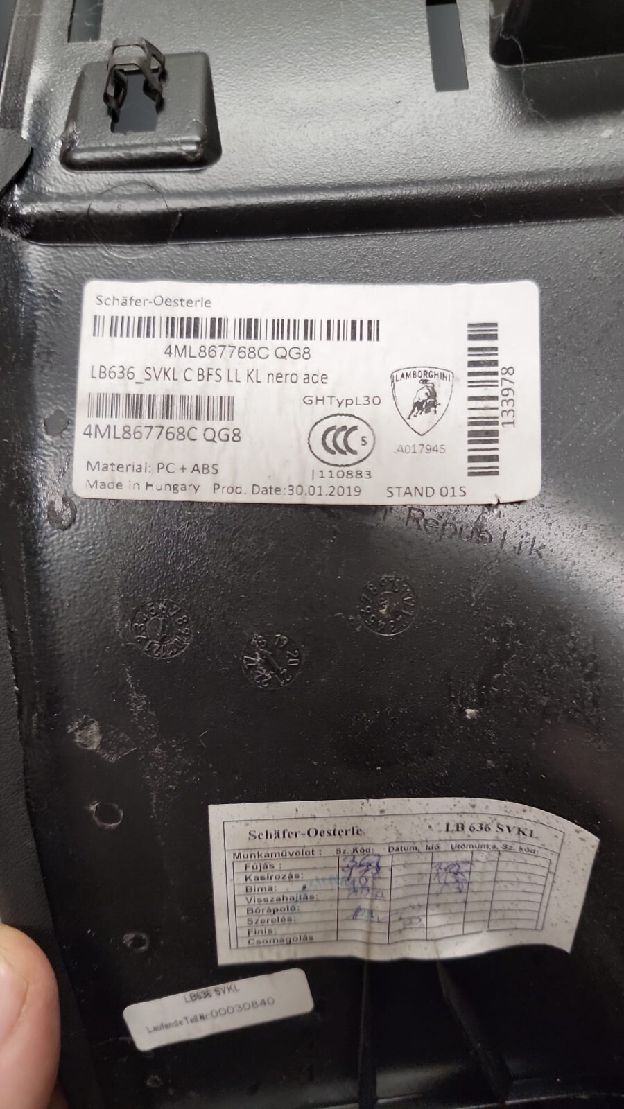 Lamborghini Urus Rear Right C Pillar Trim Panel 4ML867768CQG8 2019 - 2023 Oem