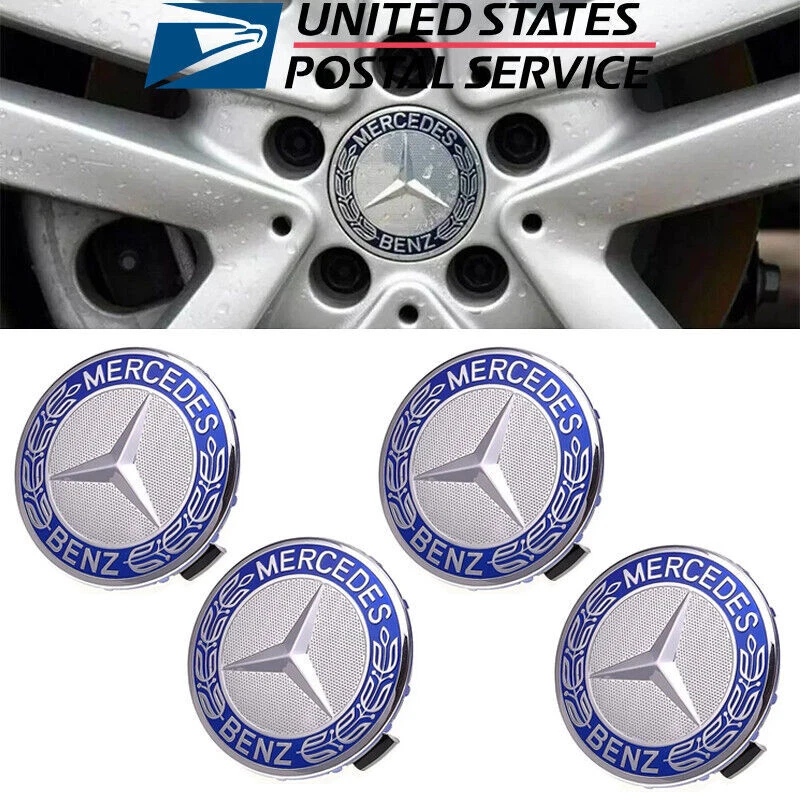 Kit de tampa cubo estrela emblema tampa centro roda liga leve Mercedes Benz x4 - Imagem 3 de 4