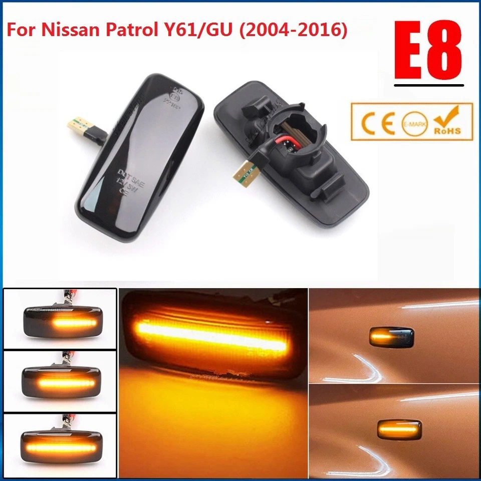 2x Dynamic LED Side Indicator Turn Signal Light for Nissan Patrol Y61/GU 2004-16 - Image 3 of 4