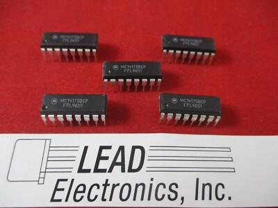 QTY 5 MOTOROLA MC14175BCP  16 PIN DIP QUAD FLIP - FLOP  ++  FREE SHIPPING  ++
