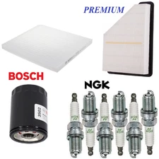 Tune Up Kit Air Cabin Oil Filters Spark Plugs Fit GMC TERRAIN V6; 3.0L 2011-2012