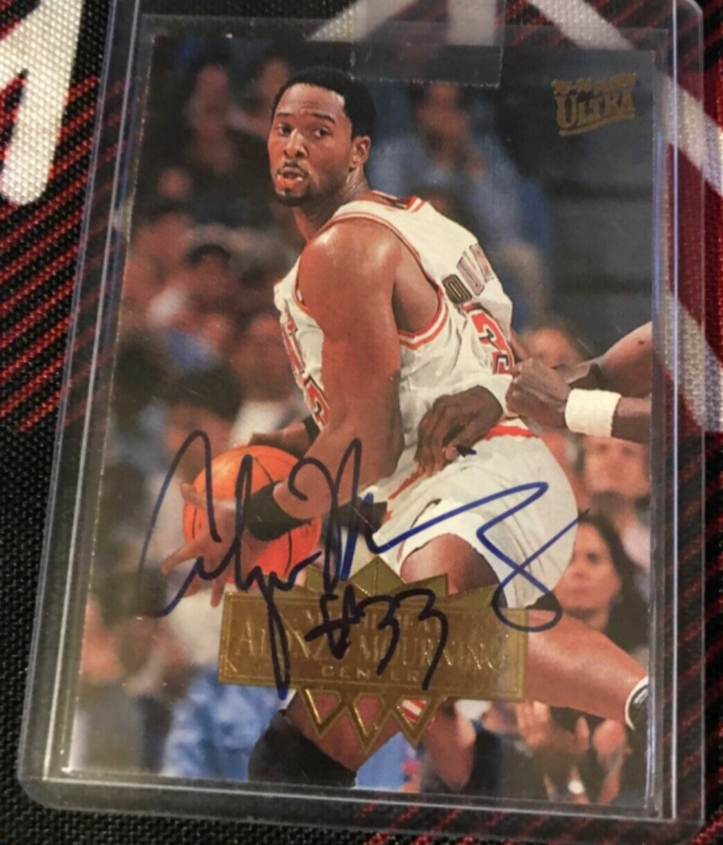 95-96 Fleer Ultra Alonzo Mourning Aurograph #33 Hornets Heat | eBay