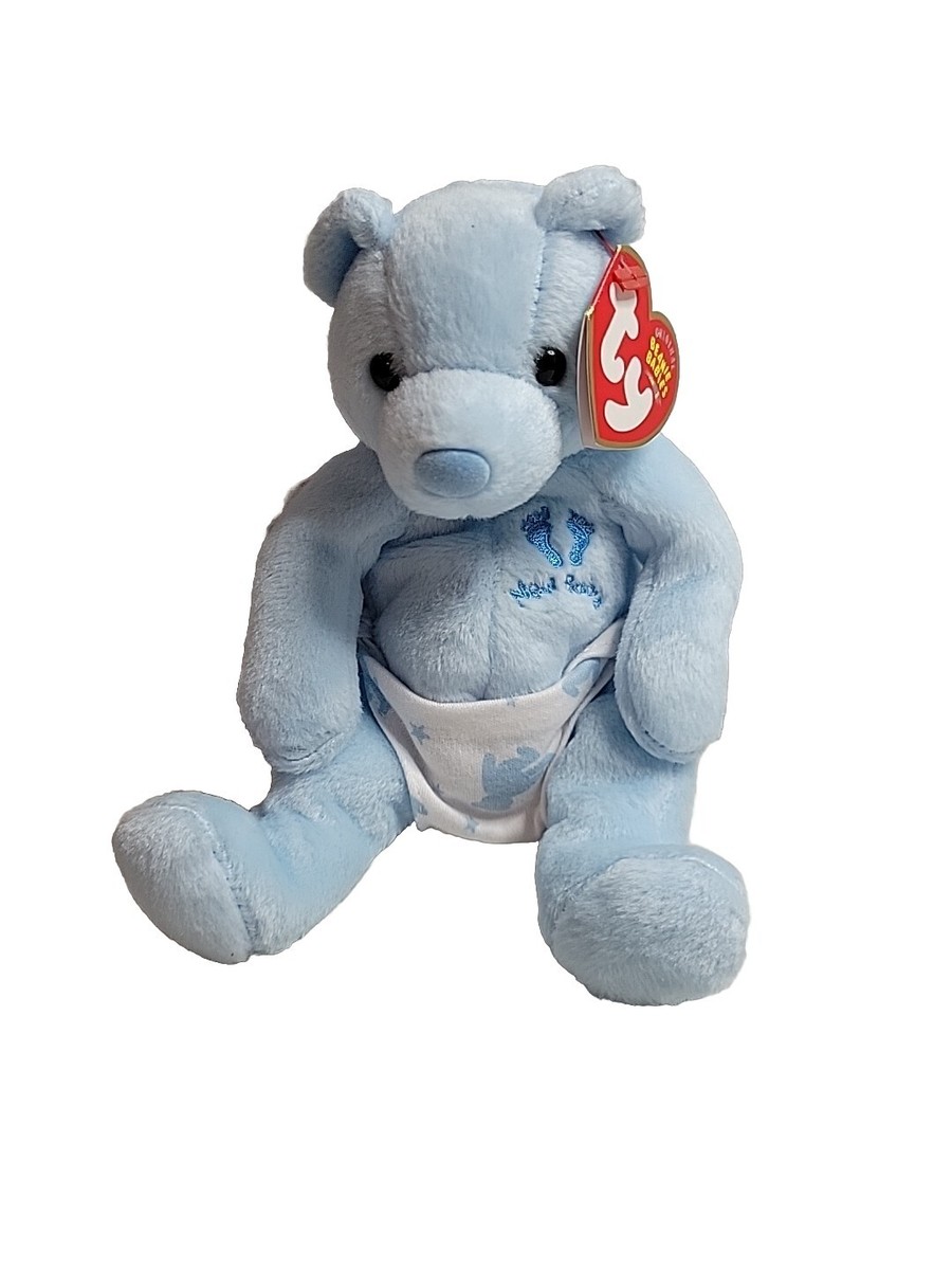 Its a Boy Retired 2004 Ty Beanie Babie Baby Blue Plush 5in Bear