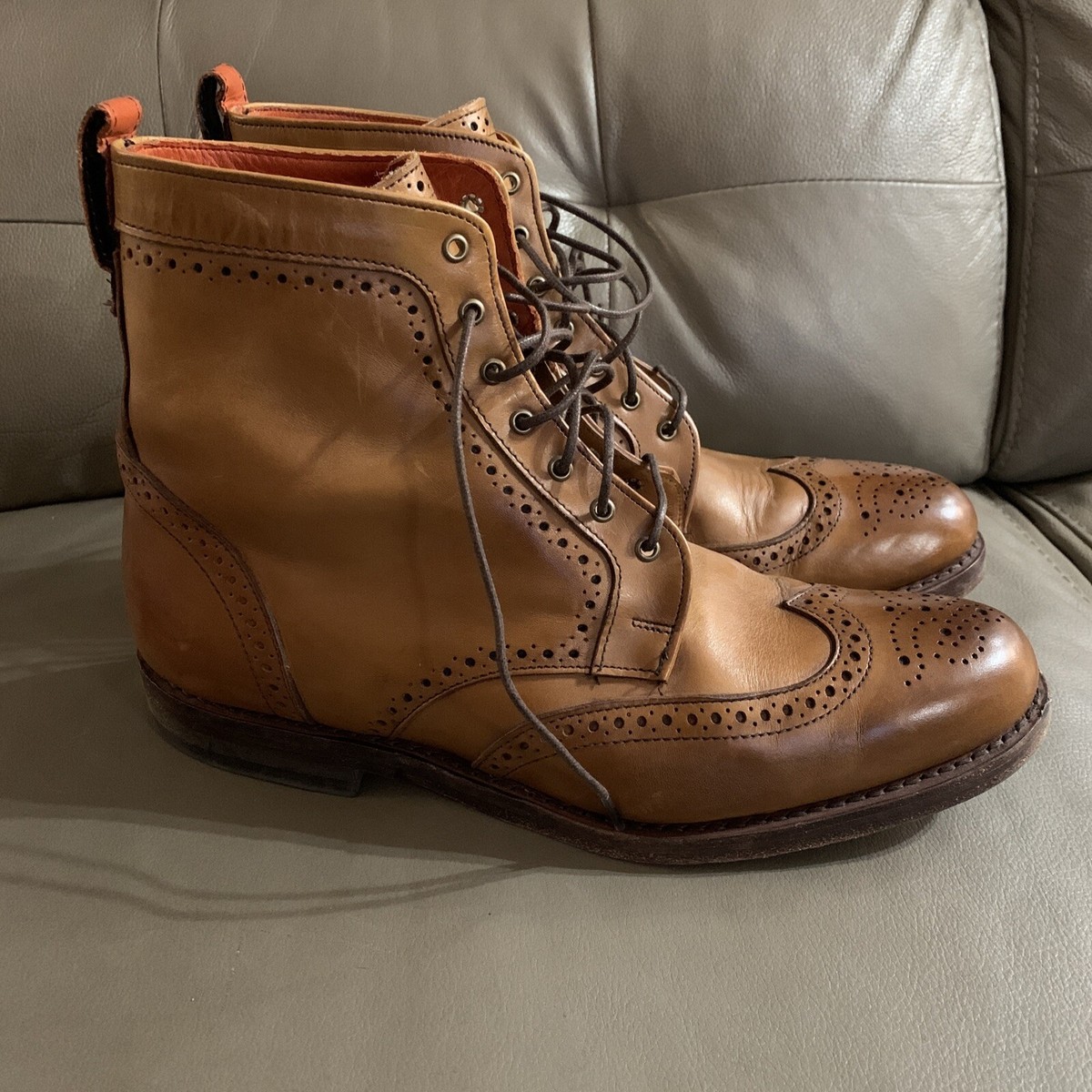 Allen Edmonds Dalton Wingtip Men's Boots Burnished Walnut Brown