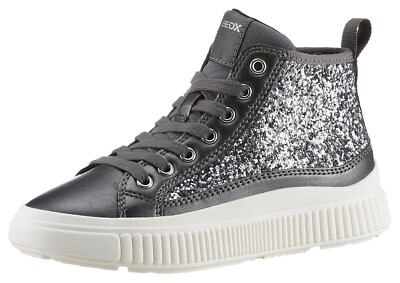 GEOX J LAQUINNY GIRL D Sneaker High Top Sneaker, Schnürboots, Freizeitschuh , 34