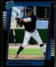 2021 Panini  Clearly Donruss Red Cristian Pache Rookie /100 Atlanta Braves #21