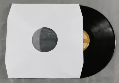 25 St. LP Schallplatten Innenhüllen, gefüttert, reinweiß mit Eckschnitt,90 gr.