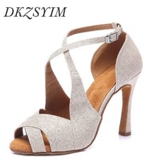 Women Latin Dance Shoes Soft Bottom Salsa Waltz Dancing Shoes Cuba High Heel