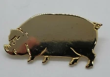 Vintage gold tone PIG piggy brooch pin