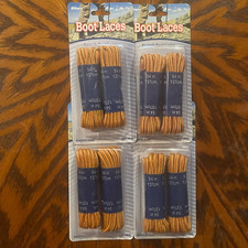 4 LOT BOOT LACES 2 PAIR PACKS YELLOW GOLD 54" BOOT LASES STRINGS CMY OTHER ITEMS
