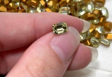 Pkg 144 Vintage NEW Swarovski Art. 176 JONQUILLE YELLOW 7x5mm Octagon Gold Foil